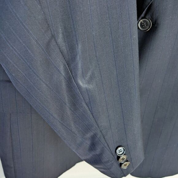 HUGO Boss Wool Suit Blazer Navy 100% Wool 44R US - Picture 15 of 15